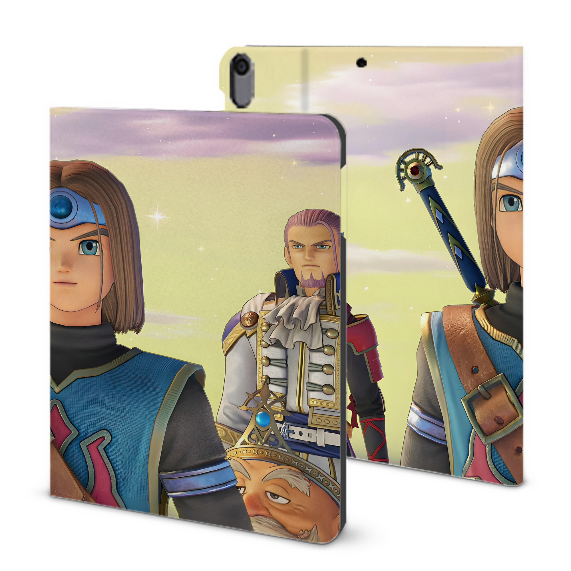 （画像用） ドラゴンクエスト Doragon Kuesuto Dragon Quest IPad ケース ブック型 PUレザー TPU 耐衝撃 軽量 薄型 ペン収納なし 全面保護 IPad 各モデル対応